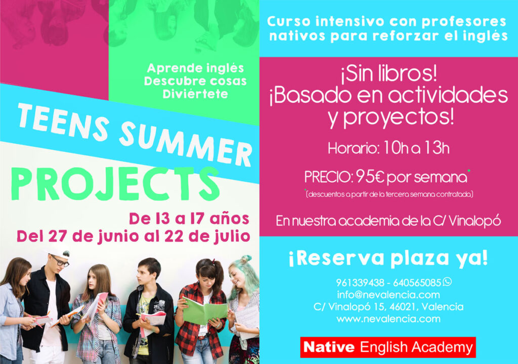 curso intensivo de verano para jóvenes 2022 Native English Academy