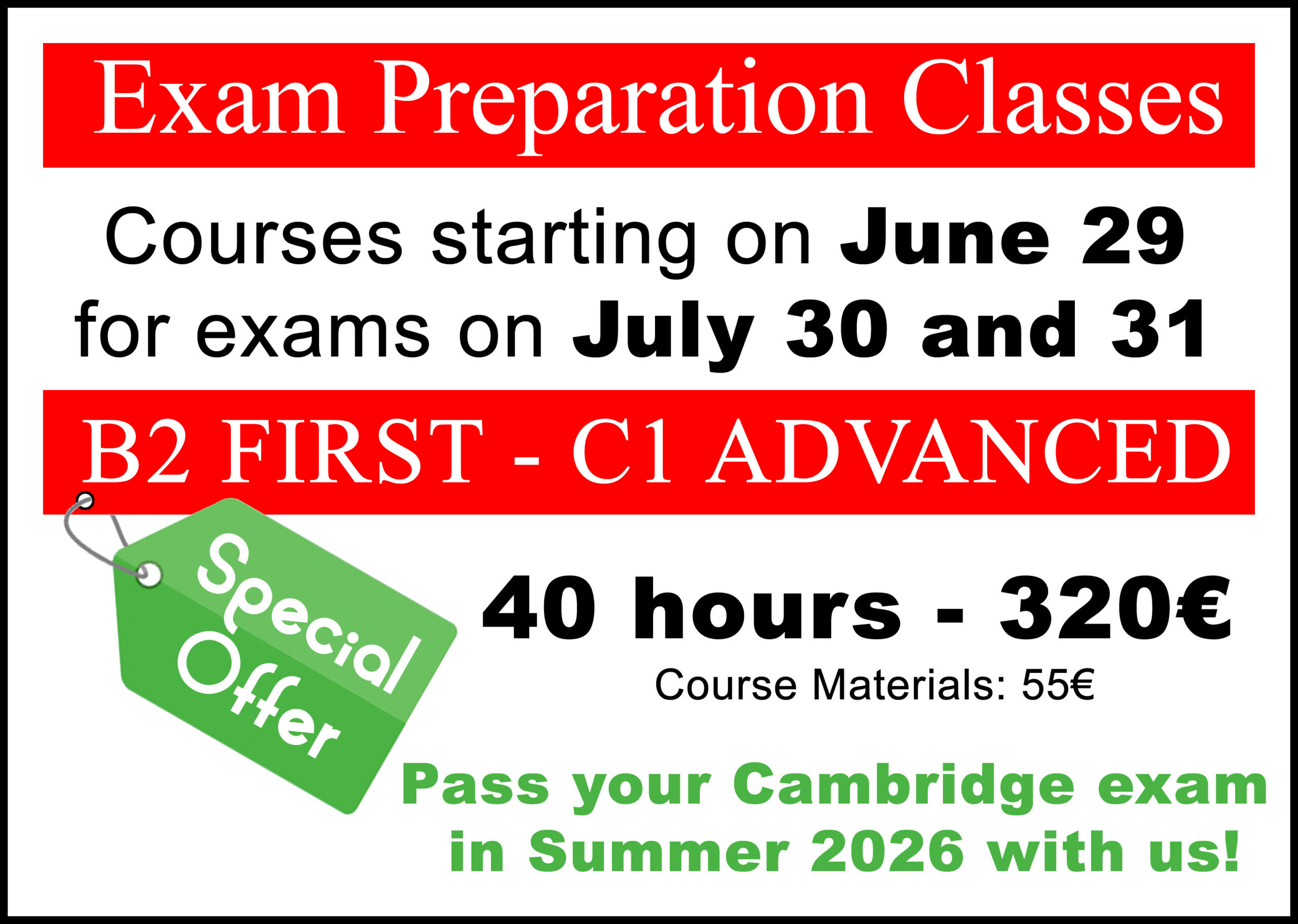 cursos de preparación para exámenes de Cambridge